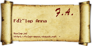 Fülep Anna névjegykártya