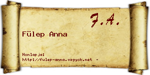 Fülep Anna névjegykártya