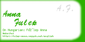 anna fulep business card